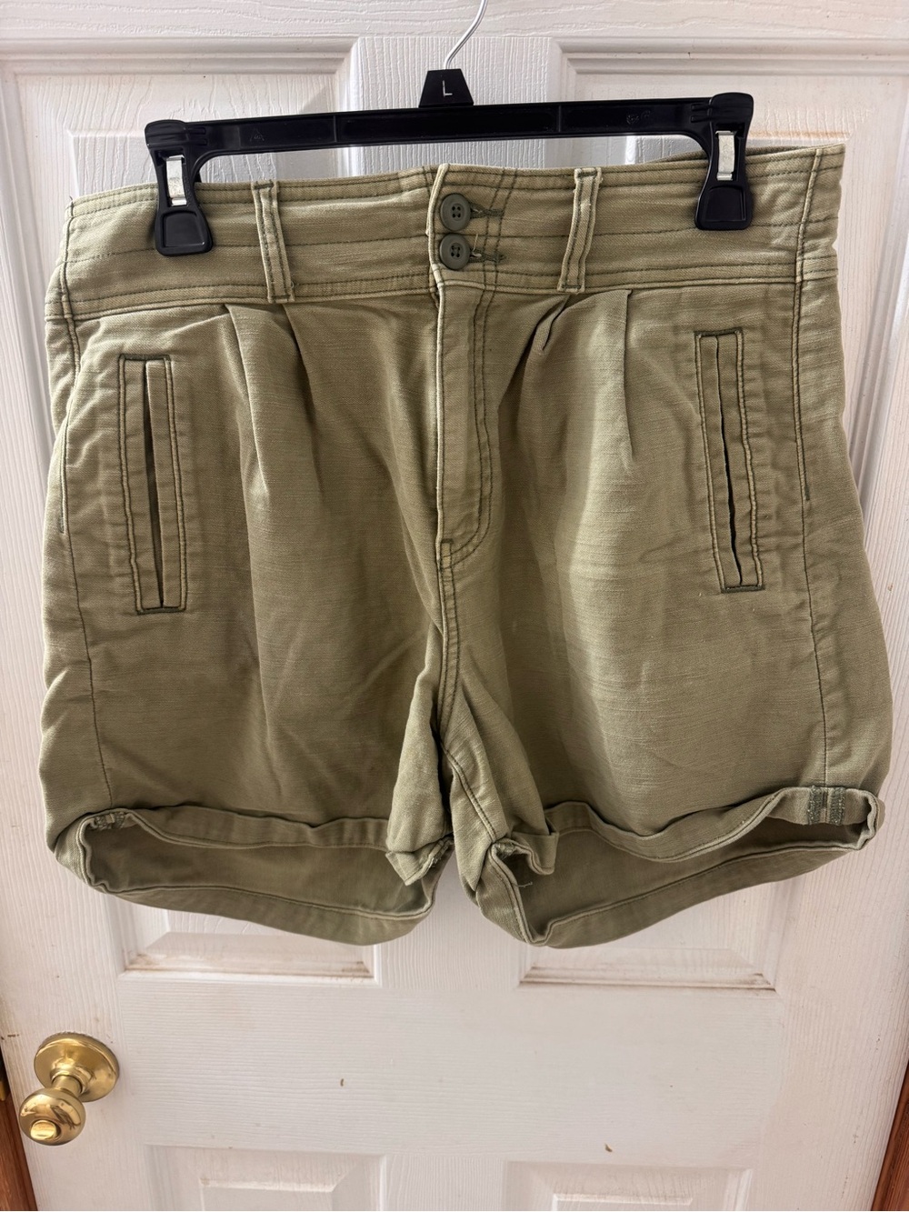American Eagle Baggy Mom Short Size 10 Olive Green High Rise Shorts AE Women's